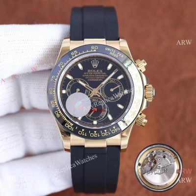 Swiss Quality Rolex Daytona Yellow Gold Black Ceramic watch 40mm